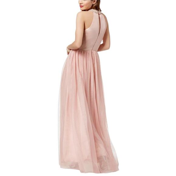 Speechless Juniors' Imitation-Pearl Halter Gown Size 15 Color Pink - Picture 2 of 9